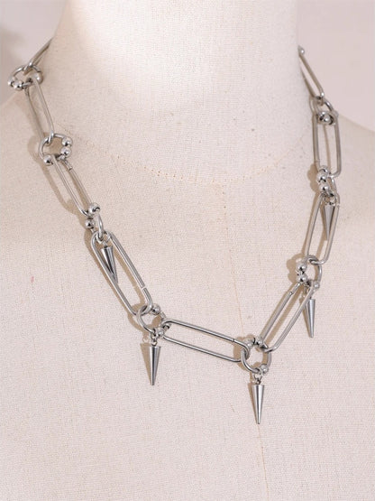 Hip hop rivet drop chain vintage gothic necklace - product image