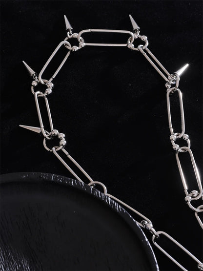 Hip hop rivet drop chain vintage gothic necklace - product image
