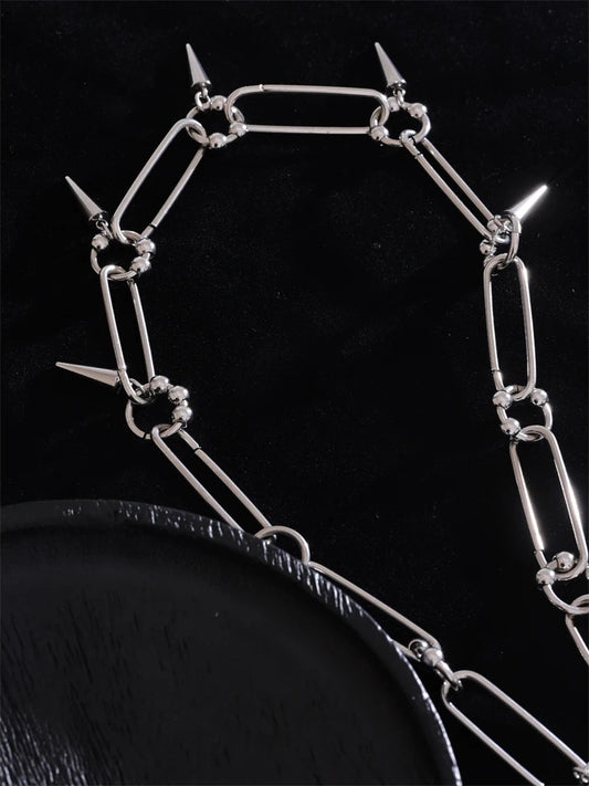 Hip hop rivet drop chain vintage gothic necklace - product image
