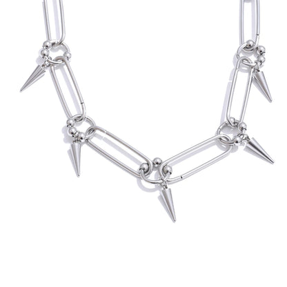 Hip hop rivet drop chain vintage gothic necklace - product image