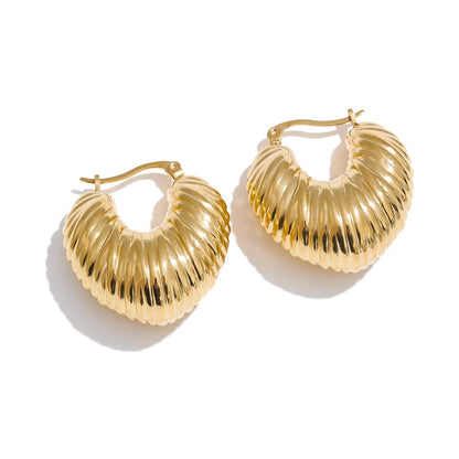 Hollow chunky metal hoop earrings - product image