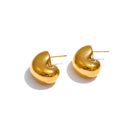 Hollow chunky textured unusual stud earrings - product image