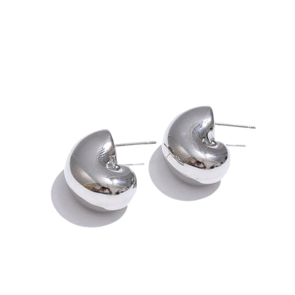 Hollow chunky textured unusual stud earrings - product image