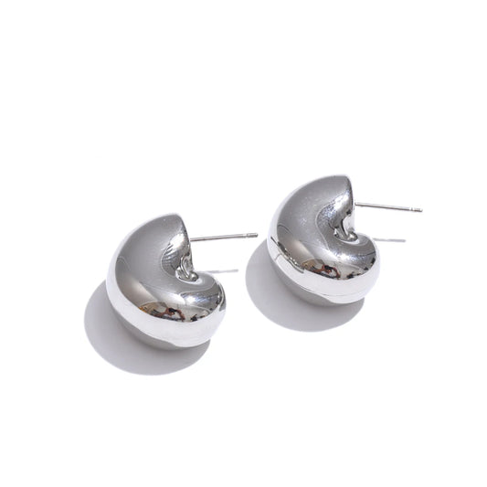 Hollow chunky textured unusual stud earrings - product image