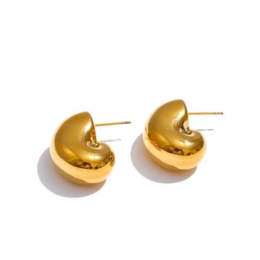 Hollow chunky textured unusual stud earrings - product image