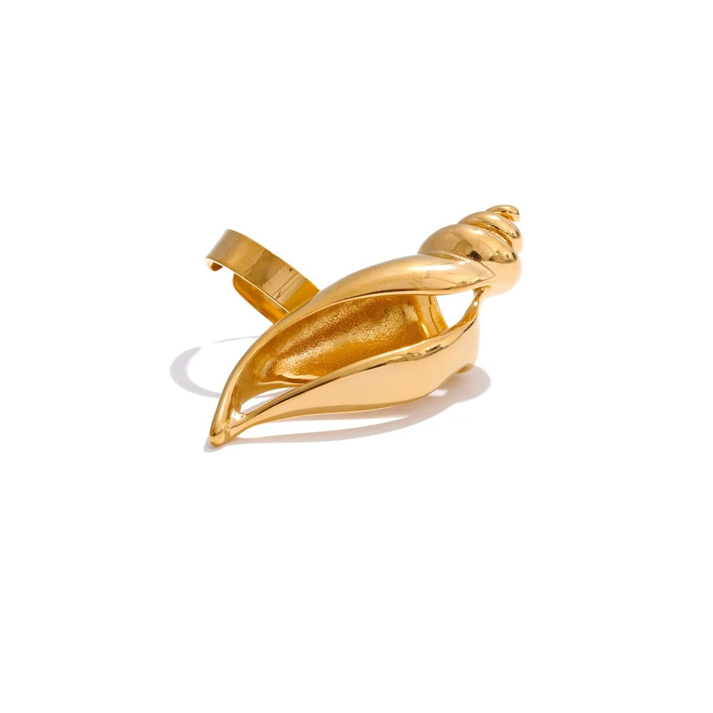 Hollow conch open adjustable ring - product image
