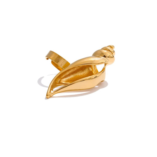Hollow conch open adjustable ring - product image