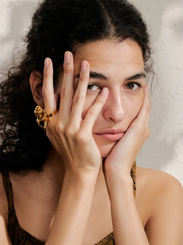 Hollow conch open adjustable ring - product image