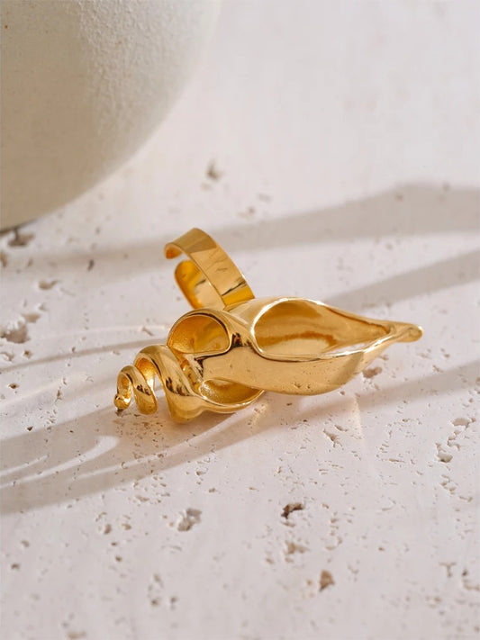 Hollow conch open adjustable ring - product image