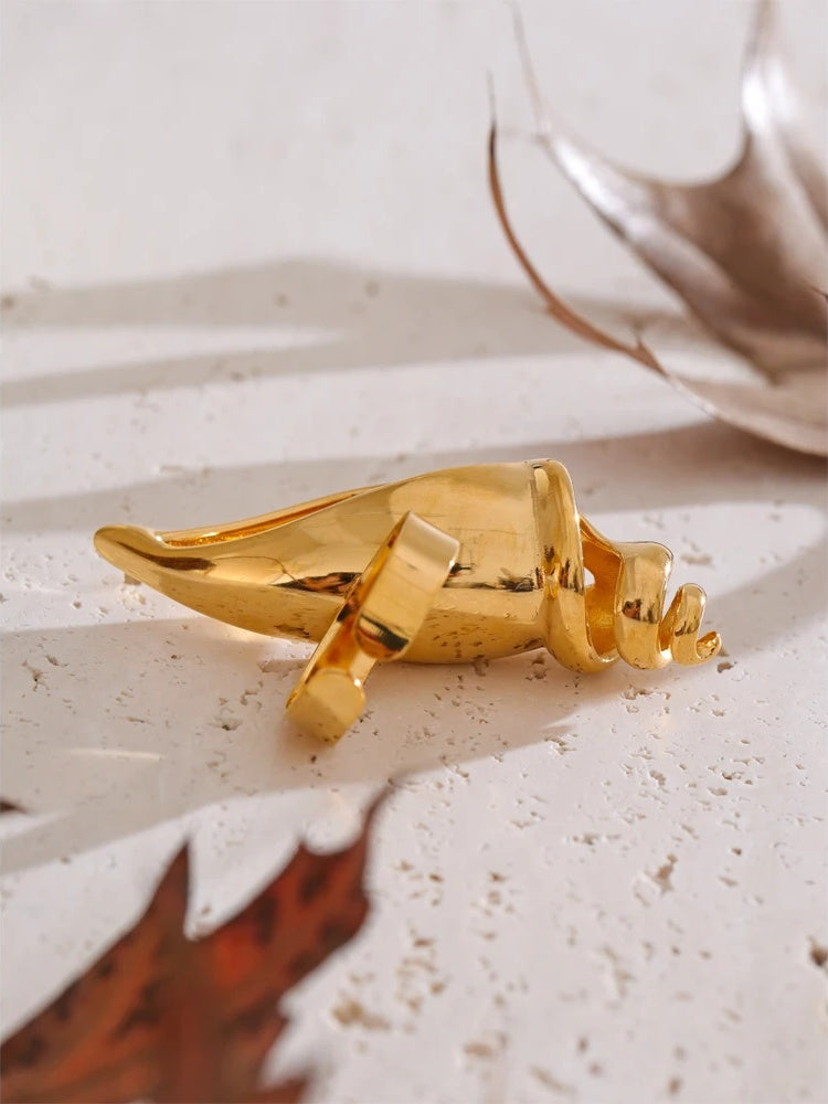 Hollow conch open adjustable ring - product image