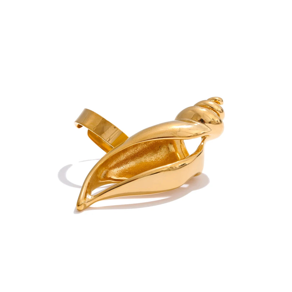 Hollow conch open adjustable ring - product image