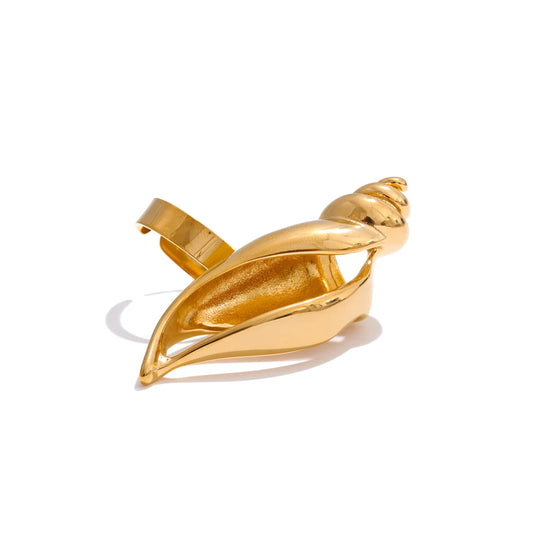 Hollow conch open adjustable ring - product image