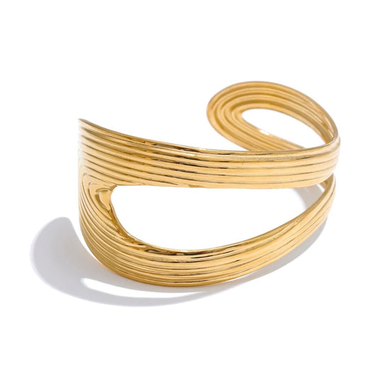 Hollow contemporary open cuff minimalist bracelet - product image