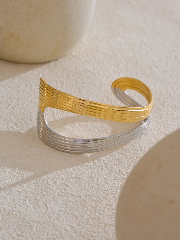 Hollow contemporary open cuff minimalist bracelet - product image