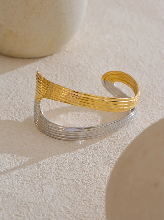 Hollow contemporary open cuff minimalist bracelet - product image