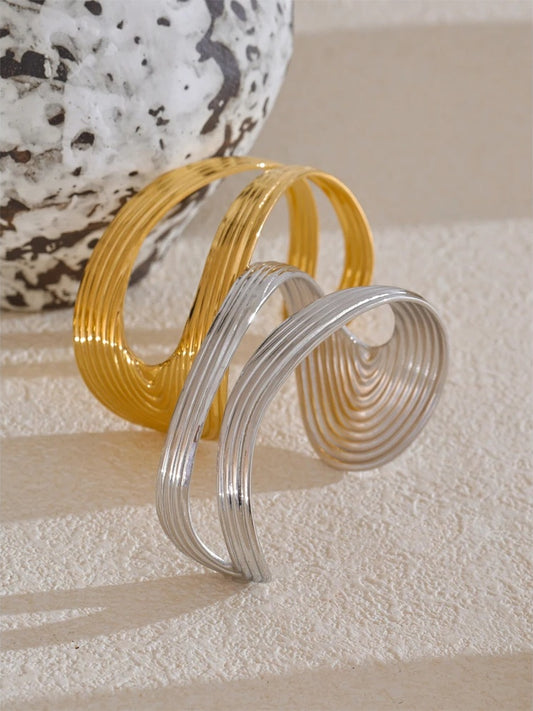 Hollow contemporary open cuff minimalist bracelet - product image
