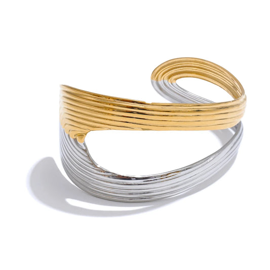 Hollow contemporary open cuff minimalist bracelet - product image