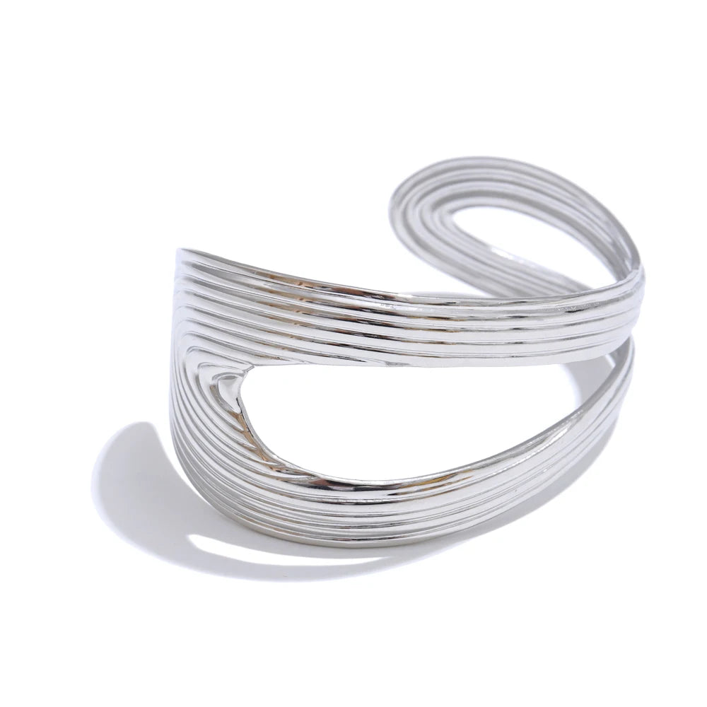 Hollow contemporary open cuff minimalist bracelet - product image