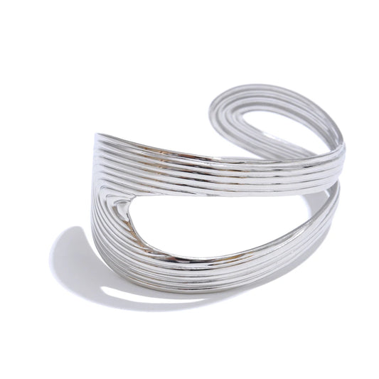 Hollow contemporary open cuff minimalist bracelet - product image