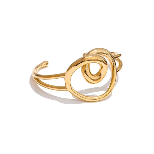 Hollow heart cuff open adjustable bracelet - product image