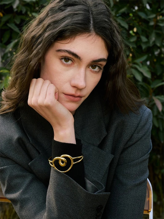 Hollow heart cuff open adjustable bracelet - product image