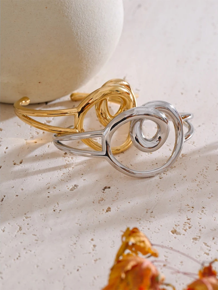 Hollow heart cuff open adjustable bracelet - product image