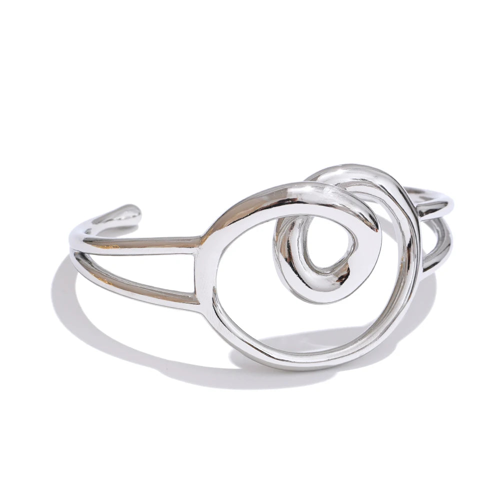 Hollow heart cuff open adjustable bracelet - product image
