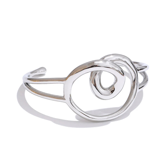 Hollow heart cuff open adjustable bracelet - product image