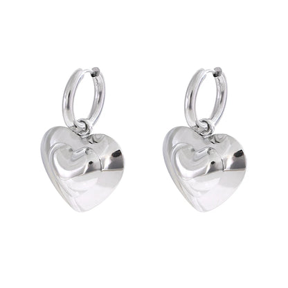 Hollow heart love drop dangle hoop earrings - product image