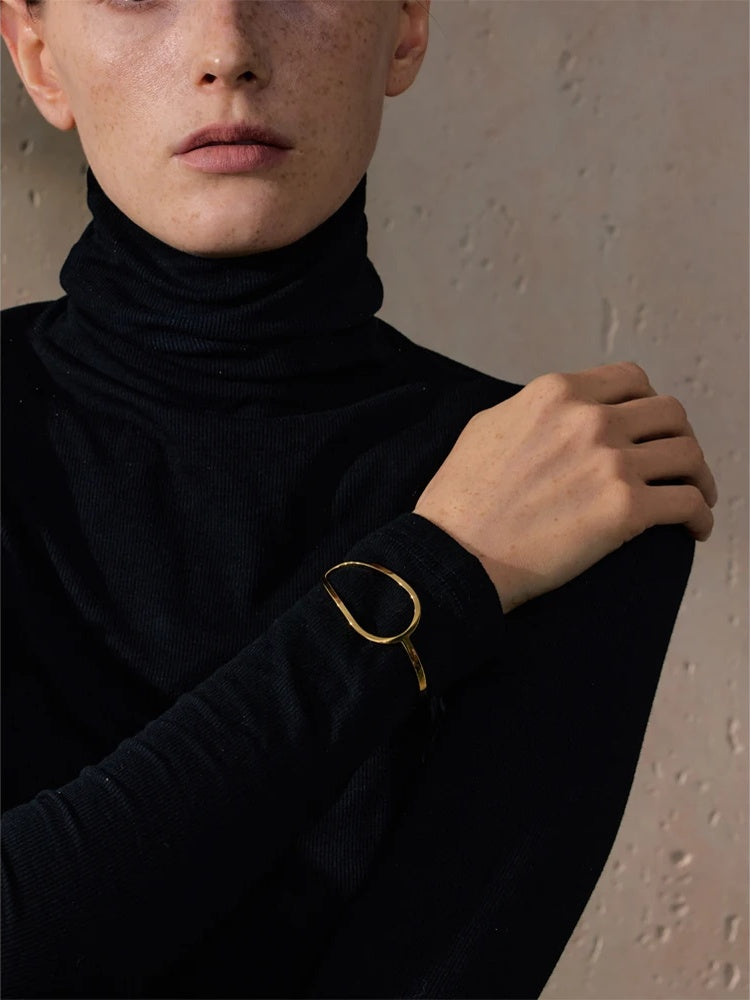 Hollow open minimalist cuff bracelet - product image