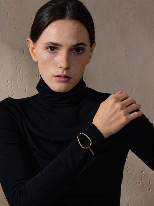Hollow open minimalist cuff bracelet - product image