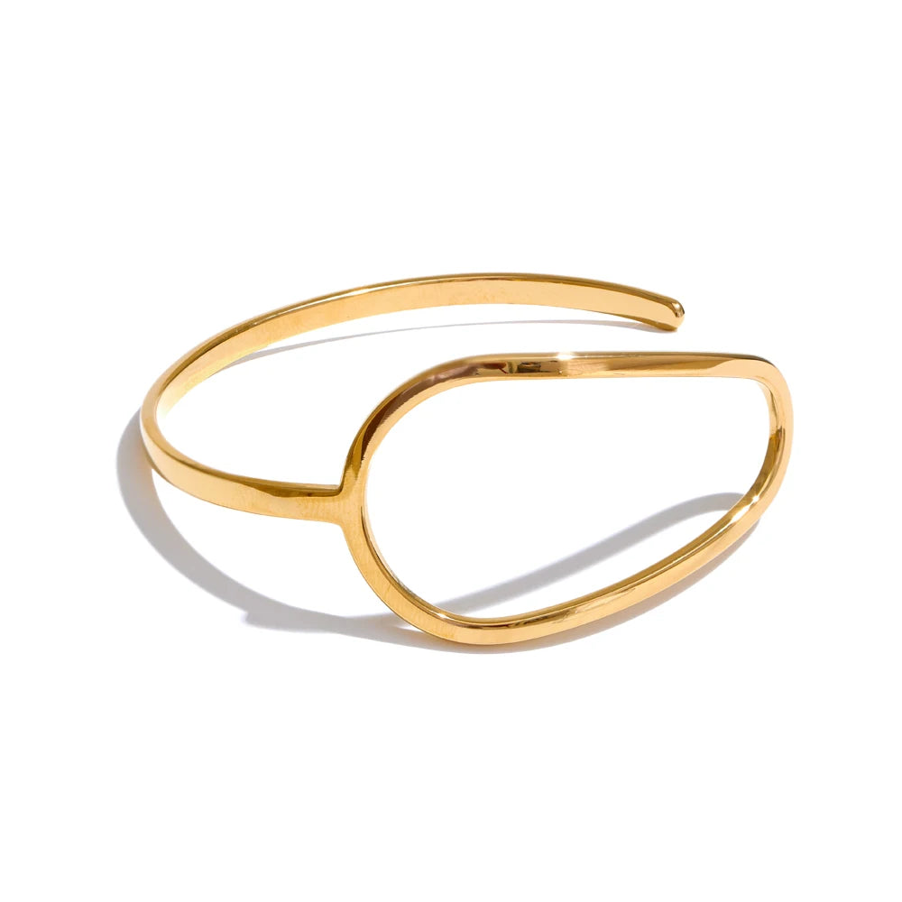 Hollow open minimalist cuff bracelet - product image