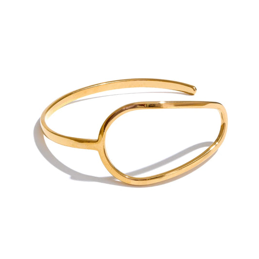 Hollow open minimalist cuff bracelet - product image