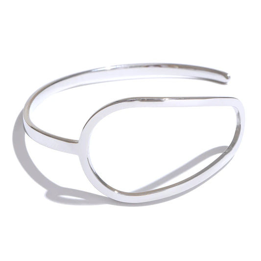 Hollow open minimalist cuff bracelet - product image