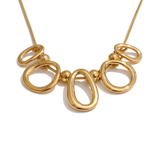 Hollow oval modern pendant necklace - product image