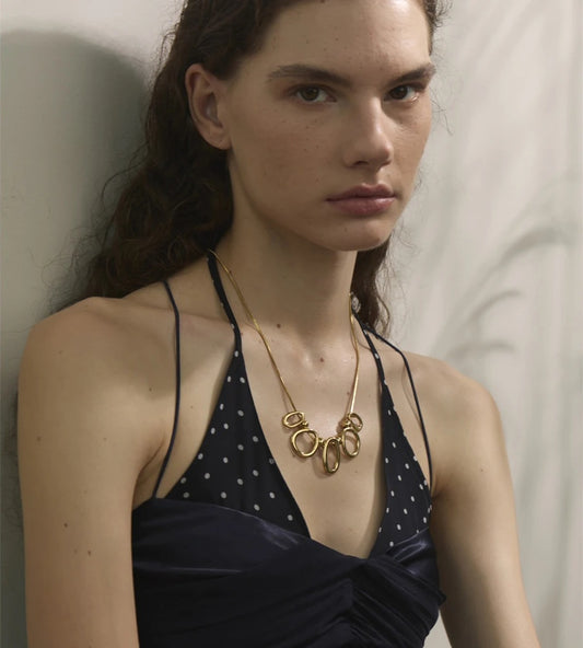 Hollow oval modern pendant necklace - product image