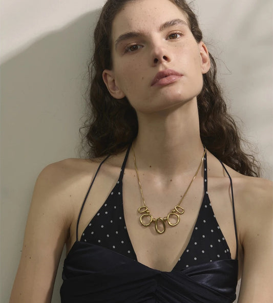 Hollow oval modern pendant necklace - product image