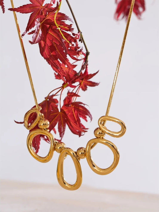 Hollow oval modern pendant necklace - product image