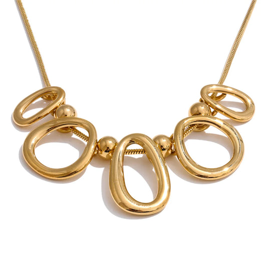 Hollow oval modern pendant necklace - product image