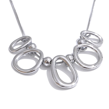 Hollow oval modern pendant necklace - product image