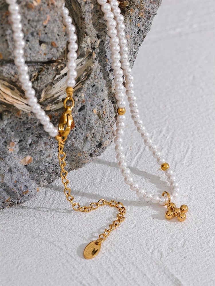 Imitation pearl bead handmade pendant necklace - product image