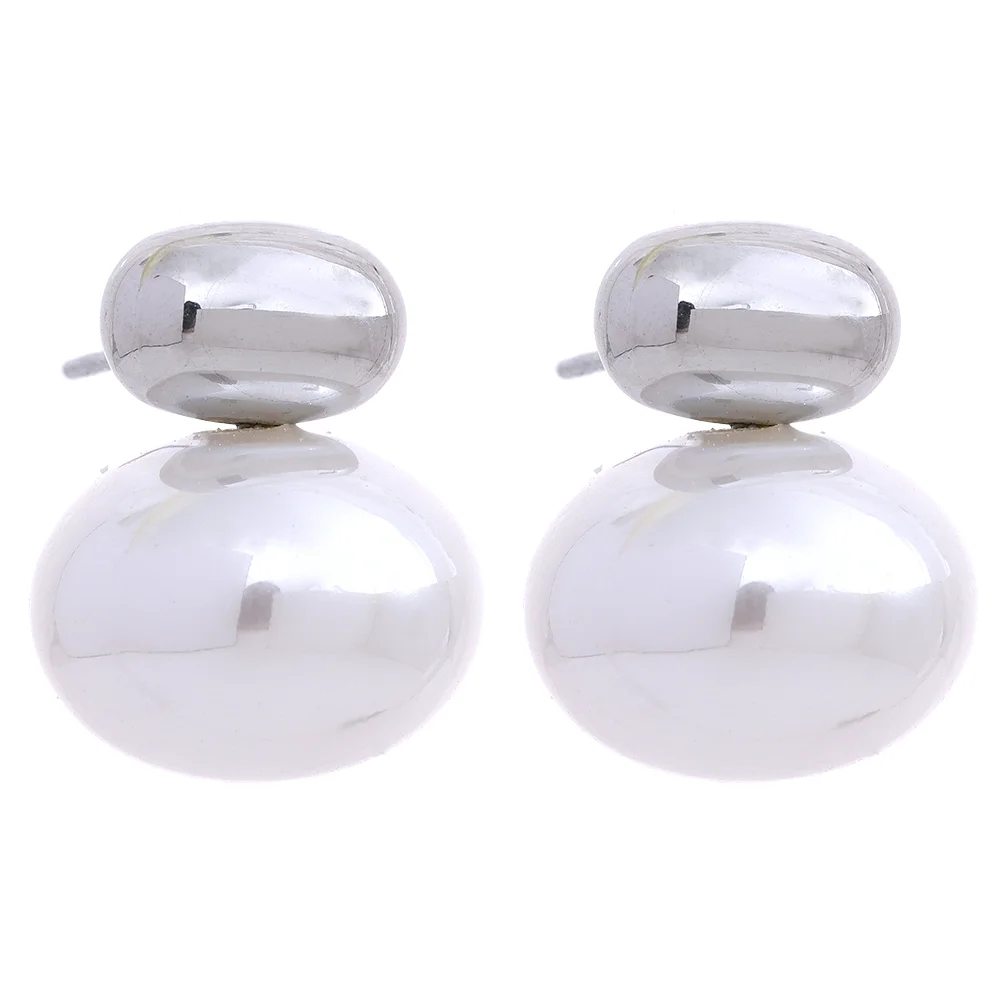 Imitation pearl beads no scratch push-back stud earrings - product image