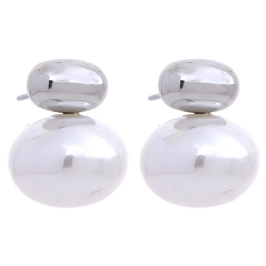 Imitation pearl beads no scratch push-back stud earrings - product image