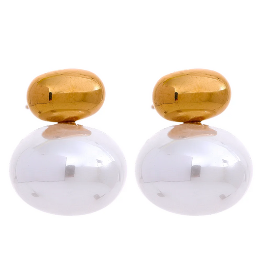 Imitation pearl beads no scratch push-back stud earrings - product image