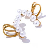 Imitation Pearls Adjustable Ear Clip Earrings Women