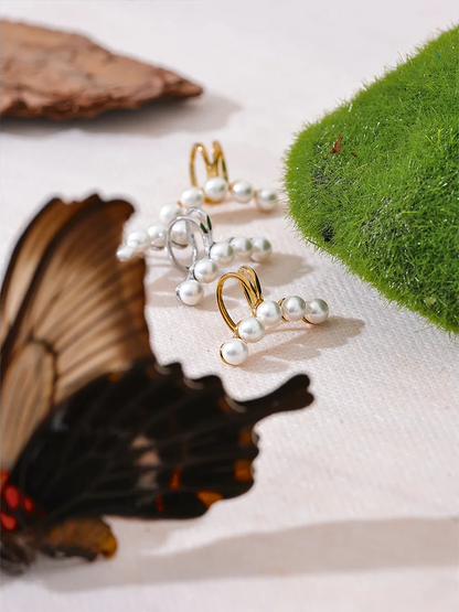 Imitation pearls adjustable ear clip earrings women - product image