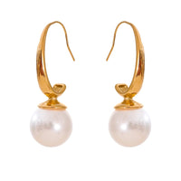 Imitation Pearls Classic Temperament Hoop Earrings