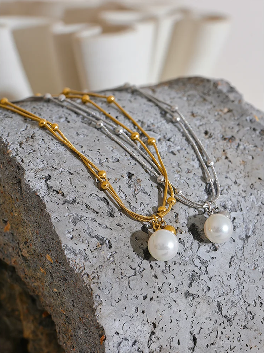 Imitation pearls round beads necklace - product image
