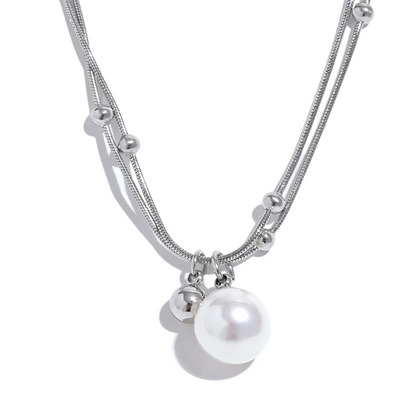 Imitation pearls round beads necklace - product image