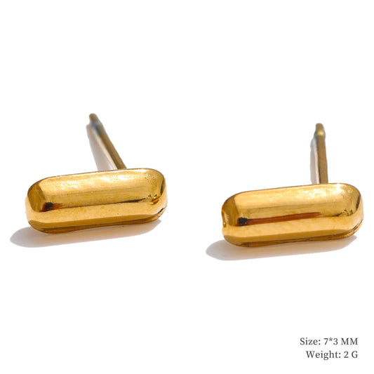 Initial letter a-z gold color stud earrings - product image